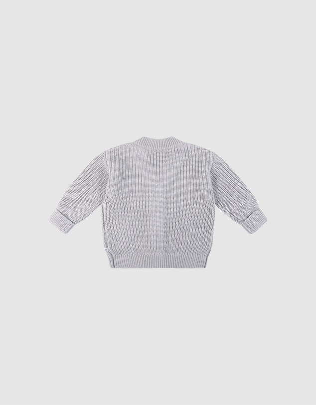 Kynd Baby - Knit Bunny Cardigan in Snow Marle