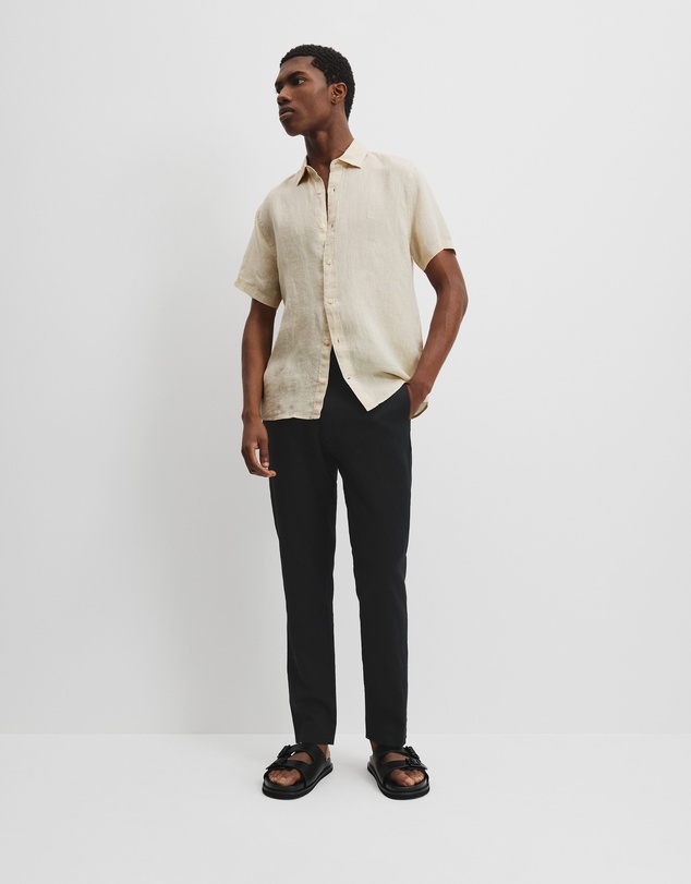 Country Road - Organically Grown Linen Regular Fit Short Sleeve Shirt