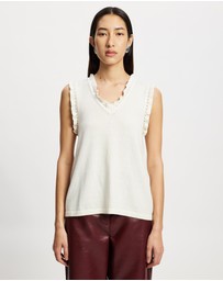 Lindsay Nicholas New York - Frill V-Neck Shell Top