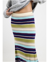 Subtitled - Verona Striped Knit Maxi Skirt