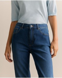 Trenery - Mid Rise Straight Leg Jean in Washed Indigo
