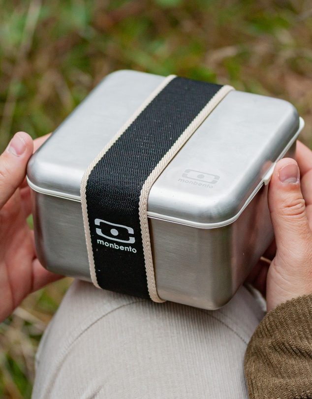 Monbento - Monbento Mb Sense L The microwave-Safe Metal Lunch Box - Black Onyx