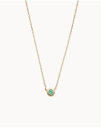 Kirstin Ash - Petite Birthstone Necklace May Emerald