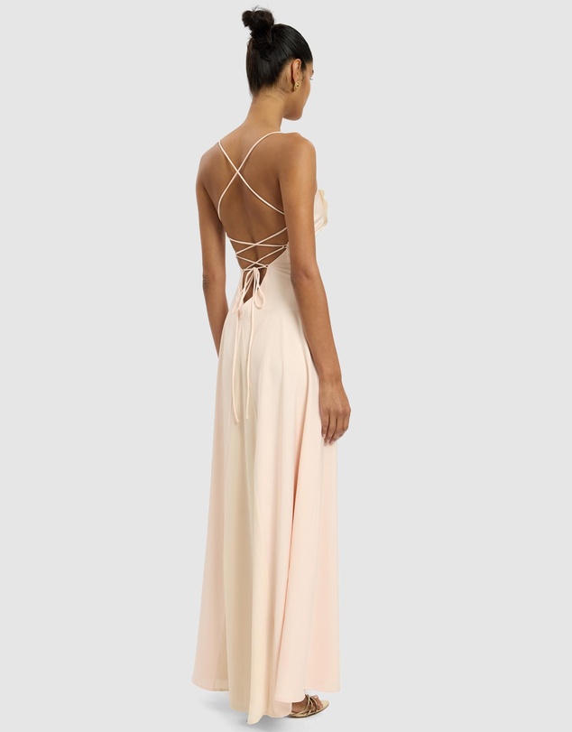 With Harper Lu - Frill Backless Maxi Dress