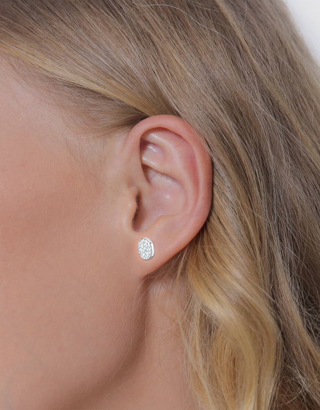 Elli Jewelry - Earrings Stud with Stone Crystals 925 Sterling Silver