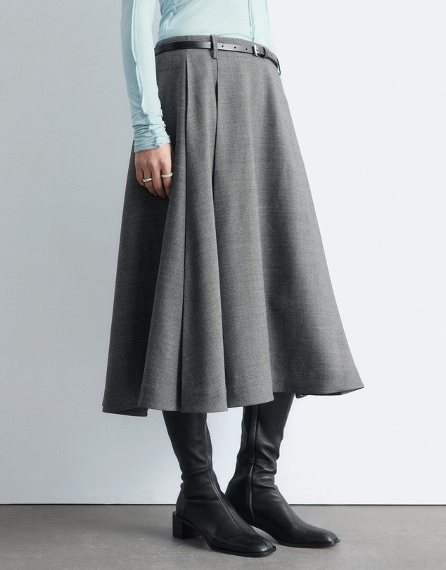 & Other Stories - Pleated Wool Midi Skirt