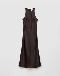 & Other Stories - Sleeveless Satin Midi Dress