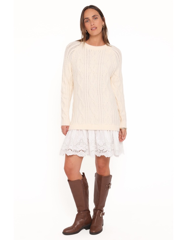 Petal & Pup - Jesper Knit Mini Dress - Ivory