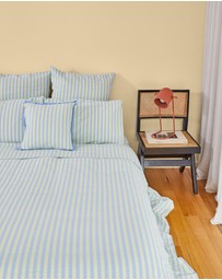 Mosey Me - Butter Blue Seersucker Square Cushion
