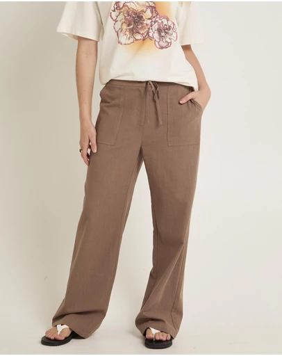 Subtitled - Lenny Linen Patch Pocket Pants