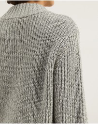 Atmos&Here - Mika Mottled Chunky Knit Zip Jumper
