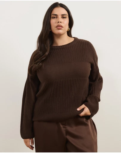 Atmos&Here Curvy - Irena Rib Knit Jumper