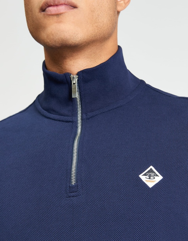 Ben Sherman - Textured Half Zip Sweatshirt