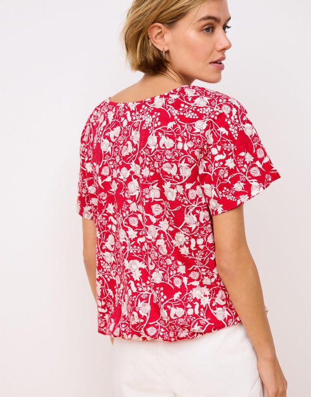 NEXT - Short Sleeve Crochet Bubblehem Top