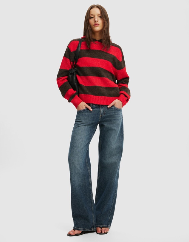 Cotton On - Sporty Stripe Hooded Knit