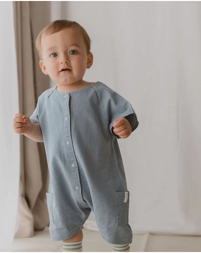 Susukoshi - Denim Mechanic Baby Suit Shorts