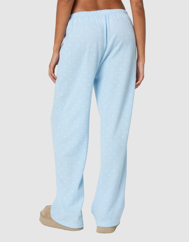EDIKTED - Petal Printed Waffle Pants