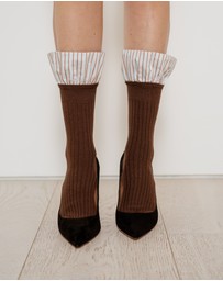 High Heel Jungle - Lauren Pinstripe Cuff Socks