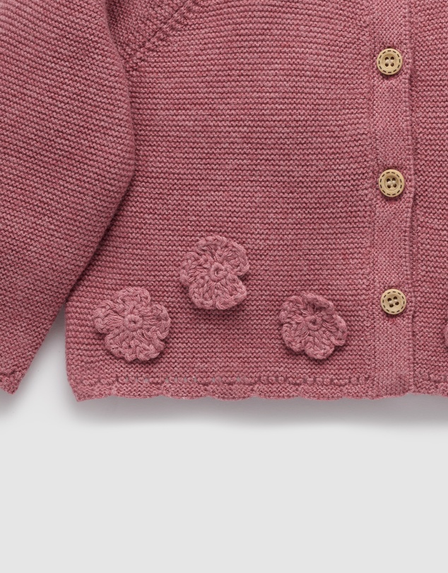 Purebaby - Crochet Flower Cardigan -Kids-Babies