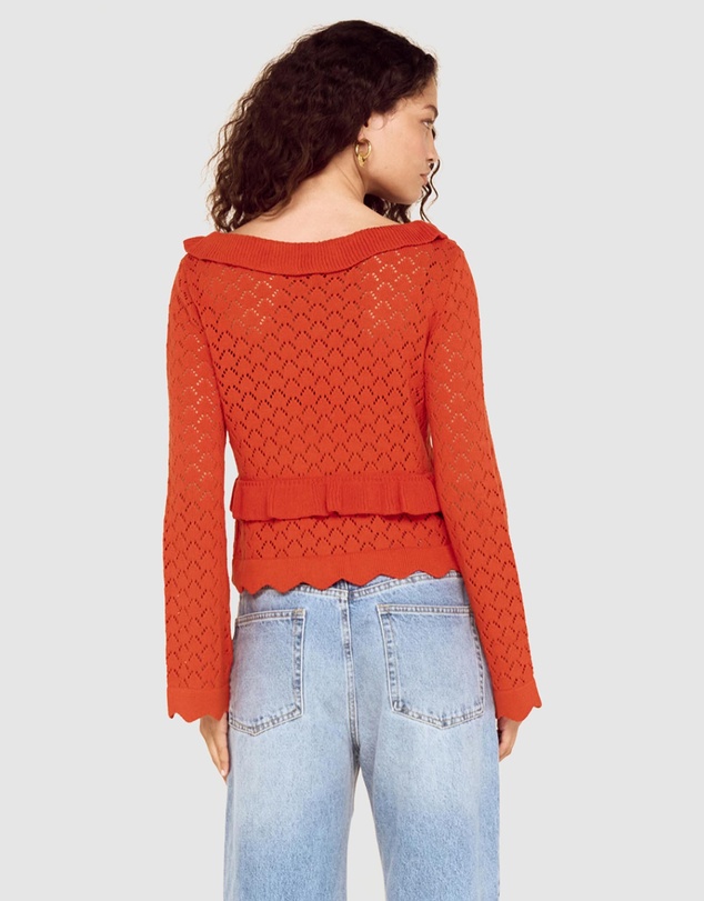 MINKPINK - Fia Pointelle Frill Top