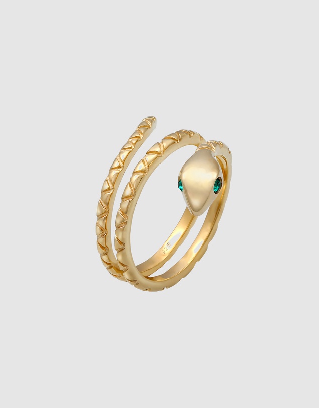 Elli Jewelry - Crystal Band Ring in Gold-Plated 925 Silver