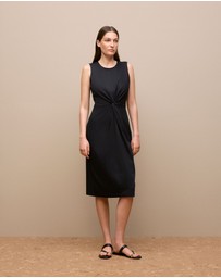 Trenery - Cotton Twist Front Dress in Black