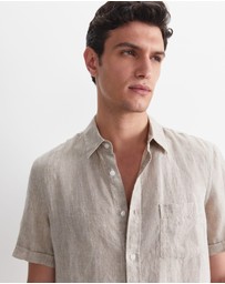 Sportscraft - Short Sleeve Yarn Dyed Linen Shirt