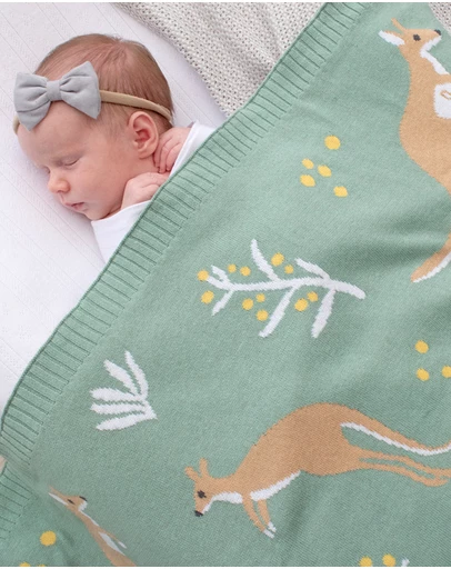 Living Textiles - Australiana Jacquard Blanket - Kangaroo