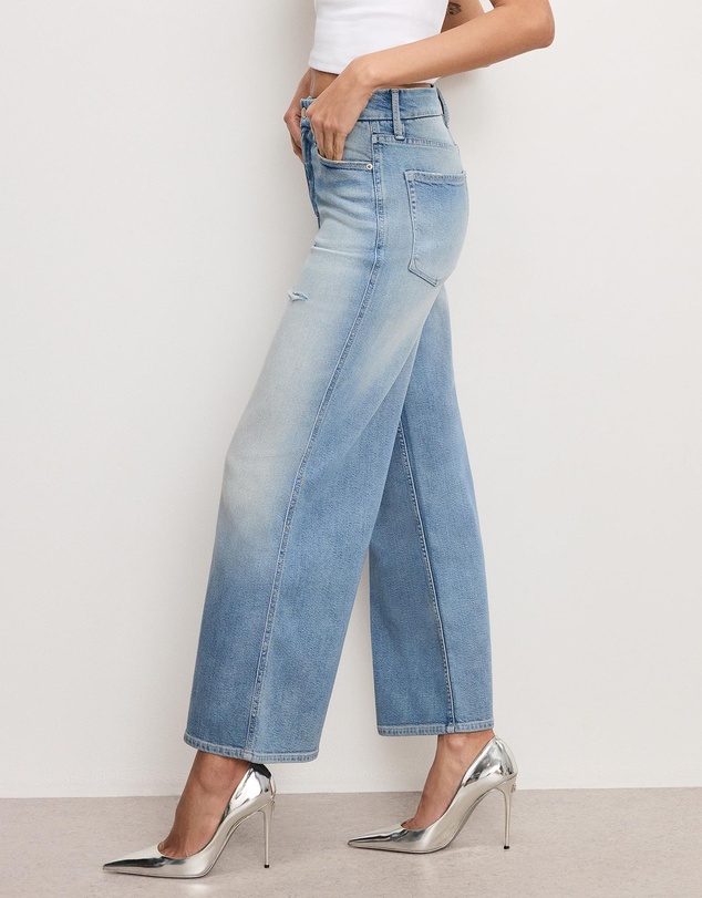 Good American - Good Skate Wide Cropped Jeans