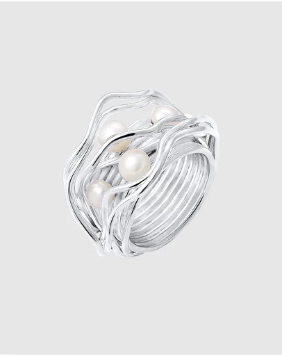 Elli Jewelry - Ring Pearls 925 Sterling Silver