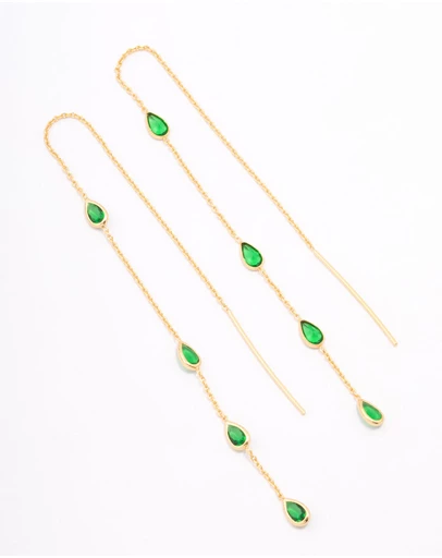 Lovisa - Gold Plated Station Pear Threader Earrings