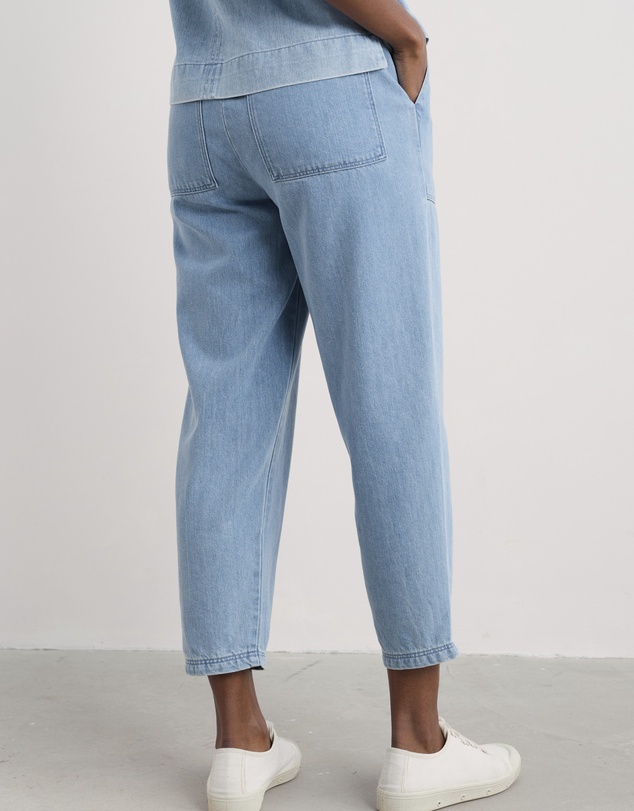 Seasalt - Seasalt Cornwall Blue Sholl Denim-Linen Joggers