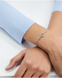 Swarovski - Hyperbola bracelet, Infinity and heart, White, Rhodium plated