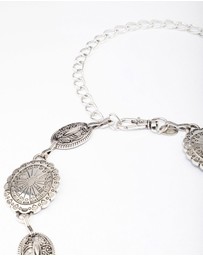 Lovisa - Antique Silver Textured Circular Chain Belt