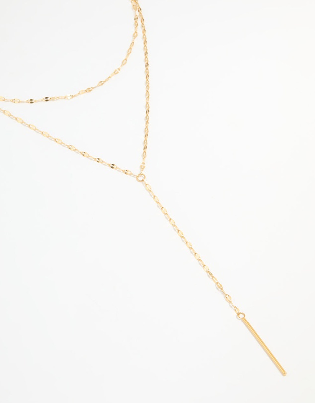 Lovisa - Waterproof Gold Plated Stainless Steel Layered Chain Y-Necklace