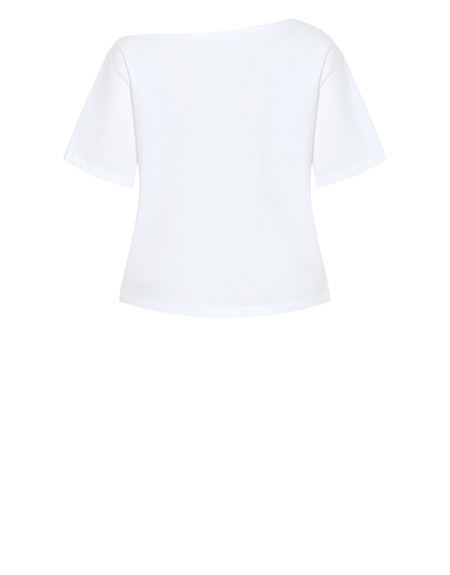 City Chic - Plus size Asymmetrical Cotton Tee - ivory
