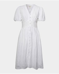 Forcast - Fernanda Linen Puff Sleeve Dress
