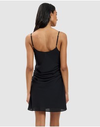 With Harper Lu - Georgette Draped Mini Dress