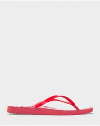 Vionic - Noosa Print Toe Post Sandal - Red Floral