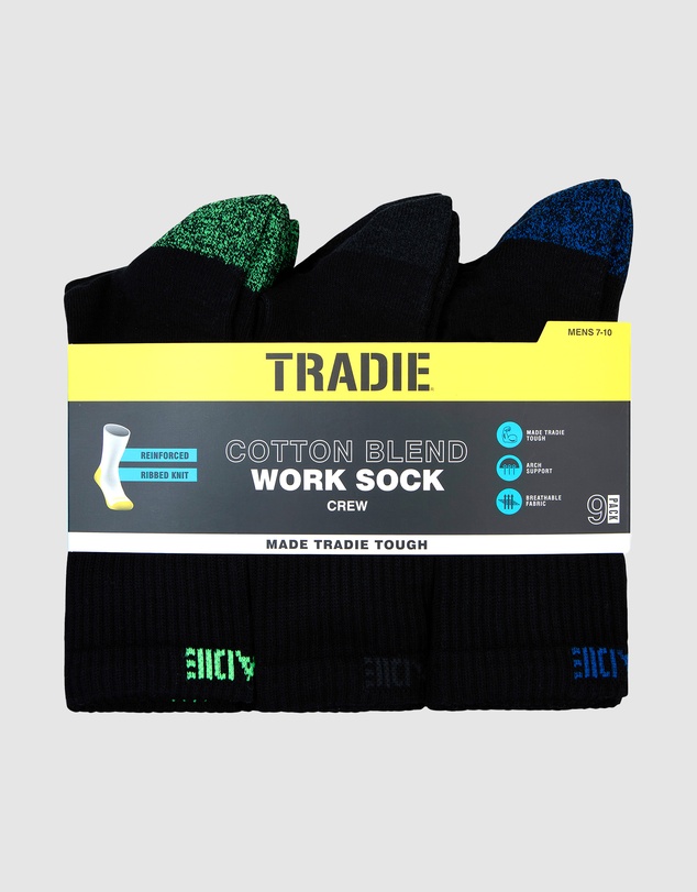 TRADIE - 9pk Cotton Blend Work Sock