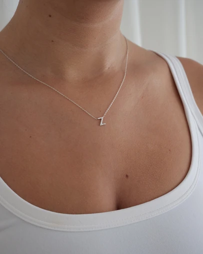 The Silver Collective - A-Z Letter Necklace Silver - Z