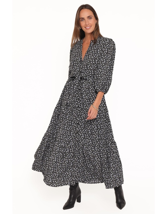 Petal & Pup - Dixon Maxi Dress - Black Ditsy Floral