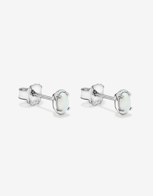 Michael Hill - Oval Australian Opal Stud Earrings in Sterling Silver