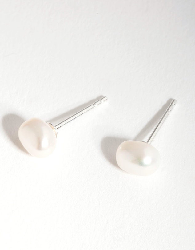 Lovisa - Sterling Siver Organic Freshwater Pearl Stud Earrings