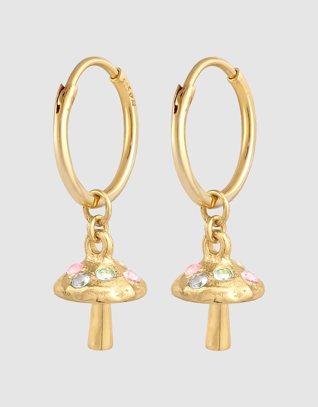 Haze & Glory - ICONIC EXCLUSIVE - Liberty Mushroom Hoop Earrings - Gold