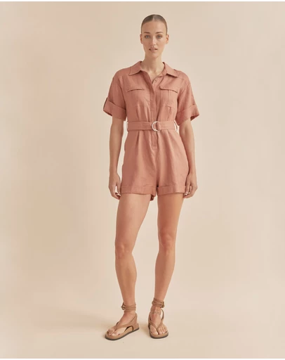 Amelius - Surreal Linen Playsuit