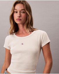 Calvin Klein Jeans - Woven Monogram Logo Slim T-Shirt