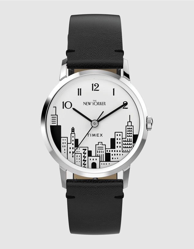 TIMEX - Timex x The New Yorker Marlin® Hand Wind 34mm Leather Strap Watch