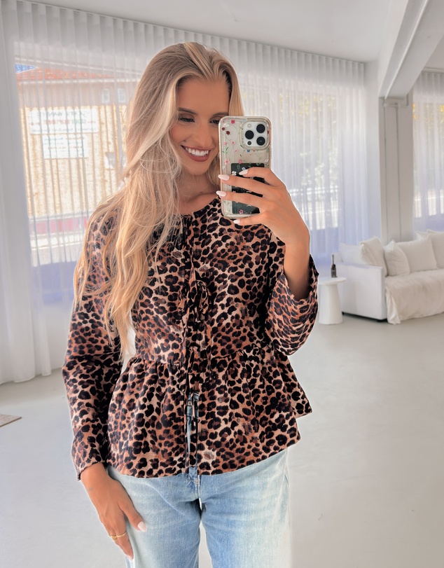 Esther & Co - Saveria Top - Brown Print