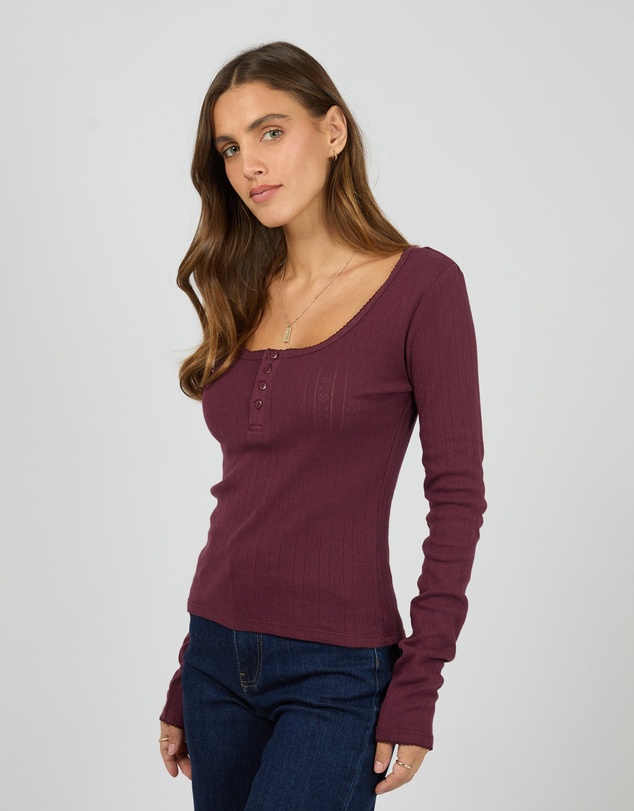 All About Eve - Tia Long Sleeve Top Wine